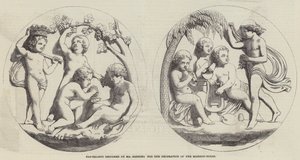Bassorilievi disegnati da Mr Henning per la decorazione della Mansion-House (incisione) da English School