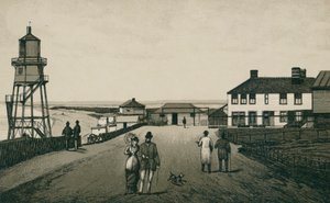 Bagno e sabbia, Dovercourt (litografia) da English School