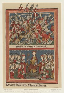 Battaglia e corte di giustizia durante la marcia di Enrico VII su Roma (litografia a colori) da English School