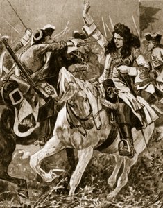 Battaglia di Malplaquet, 11 settembre 1709: Chevalier St. George ferito durante la Guerra di Successione Spagnola da English School