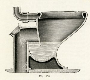 Water closet a azione diretta brevettato da Baziers, 1870 da English School