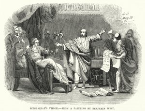 Visione di Baldassarre, da un dipinto di Benjamin West da English School