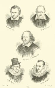 Ben Jonson, George Buchanan, William Shakespeare, Lord Bacon, Edmund Spenser da English School