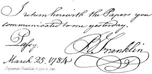 Benjamin Franklin, n. 1706, m. 1790 da English School