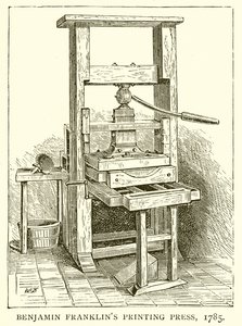 Stampa di Benjamin Franklin, 1785 da English School