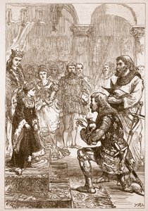 Fidanzamento della principessa Isabella con Riccardo, illustrazione da Cassells Illustrated History of England da English School