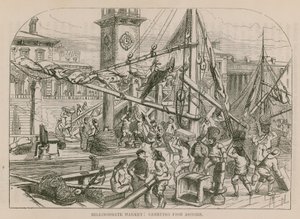 Mercato di Billingsgate, scarico del pesce da English School