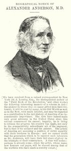 Notizia biografica di Alexander Anderson, MD (incisione) da English School