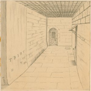 Passeggiata della gabbia degli uccelli alla prigione di Newgate da English School