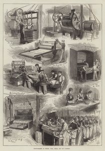 Produzione di biscotti presso la fabbrica di Messers Peak, Frean e Company (incisione) da English School