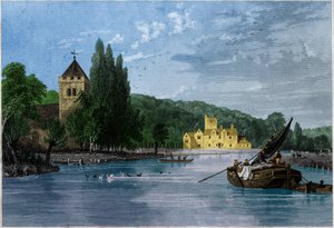 Abbazia di Bisham (incisione, ca. 1850) da English School