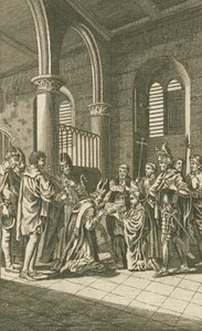 Vescovi e cittadini di Londra che giurano fedeltà a Guglielmo il Conquistatore da English School