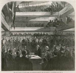 Blackfriars Bridge. Cerimonia per la posa della prima pietra, 20 luglio 1865 da English School
