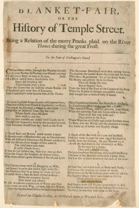 Blanket Fair. Poema sulla Frost Fair del 1684 da English School