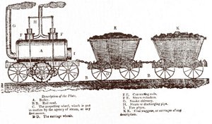 Locomotiva a cremagliera di Blenkinsop, c. 1814 (incisione) da English School