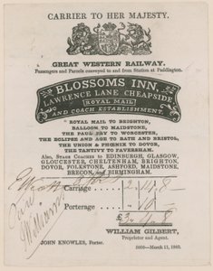 Blossoms Inn, Lawrence Lane, Cheapside, Bill