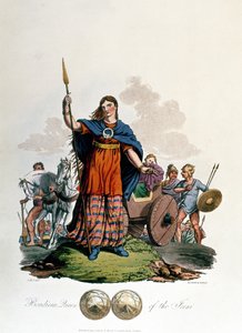 Boadicea, regina degli Iceni, disegnata da C.H.S., incisa da Richard Havell il Vecchio, pubblicata nel 1815 (acquatinta)