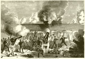 Bombardamento di Fort Sumter da parte delle batterie degli Stati Confederati, 13 aprile 1861 da English School