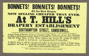 Cappelli! Cappelli! Cappelli! a T Hills, Southampton Street, Camberwell, Londra da English School