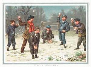 Ragazzi che fanno una battaglia di palle di neve