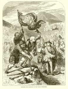 Erezione dello stendardo del giovane pretendente