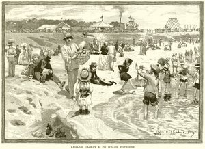 Spiaggia di Brighton in un giorno festivo da English School
