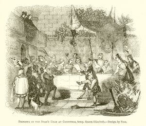 Portare la testa di cinghiale a Natale, temp. Regina Elisabetta da English School