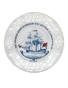 Piatto Delft di Bristol, probabilmente Richard Frank di Redcliffe da English School