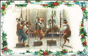 Cartolina di Natale britannica da English School