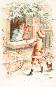 Cartolina di Natale britannica da English School