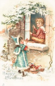Cartolina di Natale britannica da English School