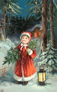 Cartolina di Natale britannica da English School