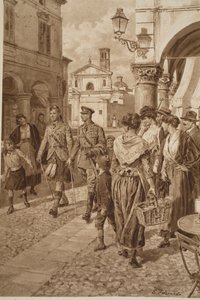 Gli Highlander britannici accolti calorosamente in una città francese, 1914-19 da English School