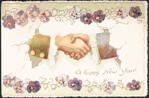 Cartolina di Capodanno britannica da English School