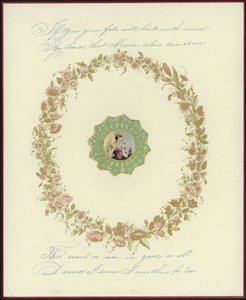 Cartolina di San Valentino britannica con immagine di una donna da English School