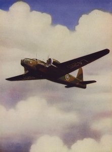 Bombardiere medio britannico Vickers Wellington in volo da English School