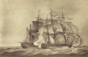 Fregata britannica HMS Santa Margarita, comandata dal capitano Thomas Byam Martin, cattura la fregata francese Tamise, giugno 1796 da English School
