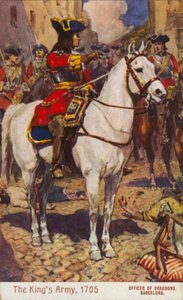 Ufficiale britannico dei dragoni, Barcellona, Spagna, Guerra di Successione Spagnola da English School