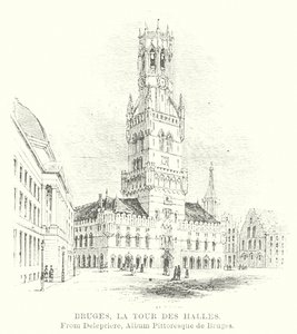 Bruges, Torre delle Halles (incisione)
