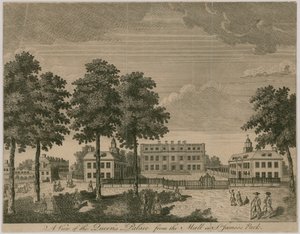 Buckingham House, Una vista del Palazzo della Regina dal Mall in St James