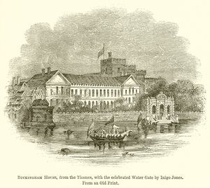 Buckingham House, dal Tamigi, con il Celebre Water Gate di Inigo Jones