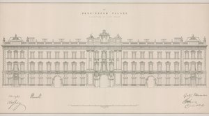 Buckingham Palace, elevazione del fronte est da English School
