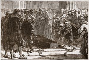 Sepoltura di Lutero nella Schloss-Kirche, Wittemberg, illustrazione da The History of Protestantism di James Aitken Wylie, pub. 1878 da English School