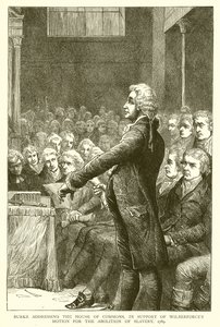 Burke che si rivolge alla Camera dei Comuni, a sostegno della mozione di Wilberforce per l