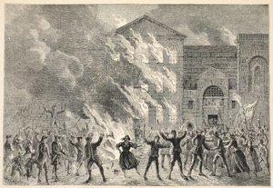 Incendio di Newgate, da una stampa contemporanea da English School