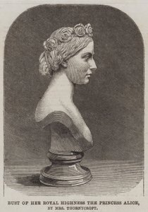 Busto di Sua Altezza Reale la Principessa Alice, di Mrs Thornycroft (incisione) da English School