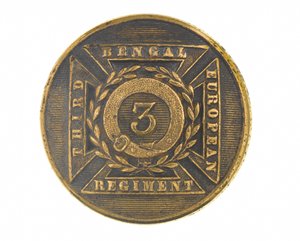 Bottone, ufficiale, 3º Reggimento Europeo del Bengala, 1854-1861 da English School