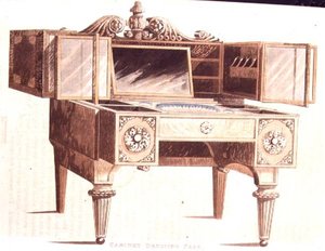 Cassetta da toeletta, tavola 136 da Repository of Arts, Literature, Commerce, Manufactures, Fashion and Politics di Ackermann, pubblicato nel 1824 da English School