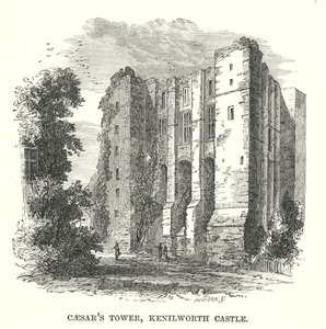 Torre di Cesare, Castello di Kenilworth (incisione) da English School