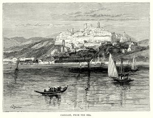 Cagliari, dal mare (incisione)